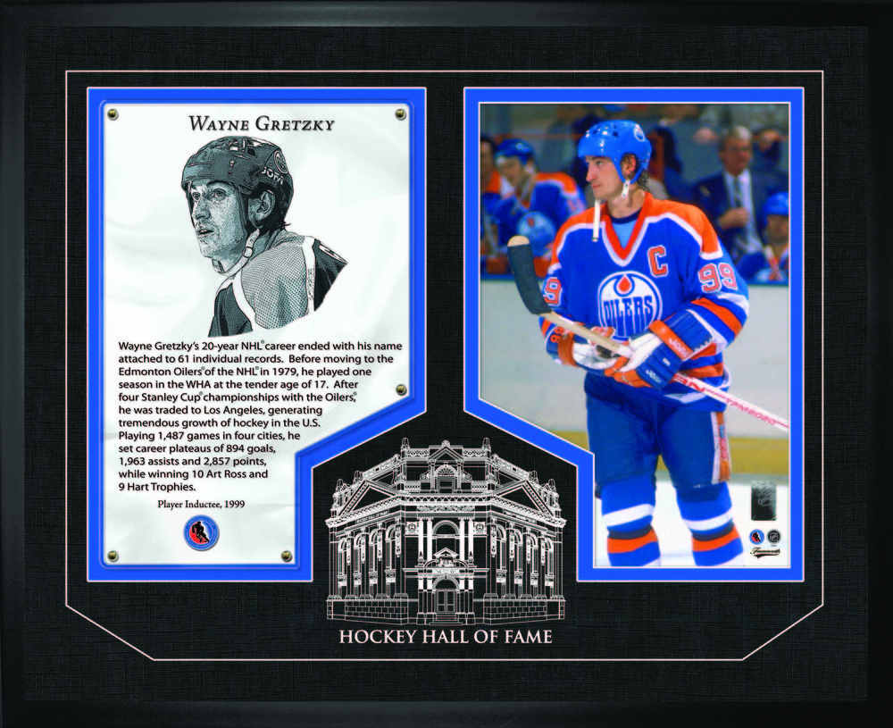 Wayne Gretzky - Framed HHOF Glass Edmonton Oilers