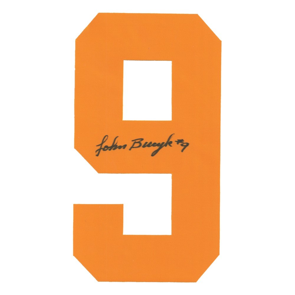 Johnny Bucyk Autographed Boston Bruins Twill Jersey Number