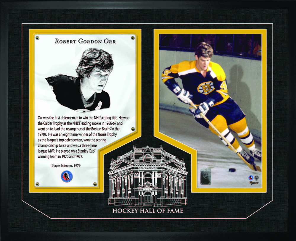 Bobby Orr - Framed HHOF Glass Boston Bruins