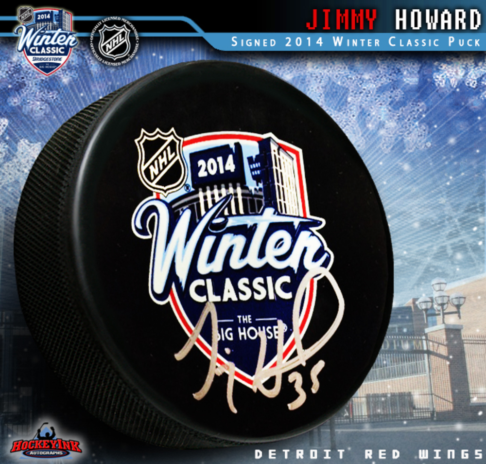 JIMMY HOWARD Signed 2014 NHL WINTER CLASSIC Souvenir Puck