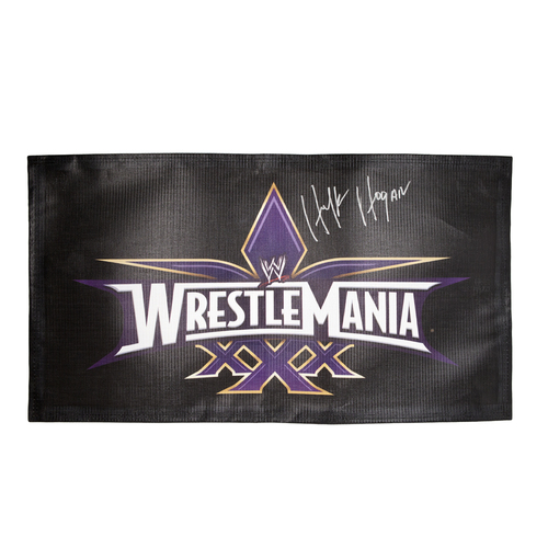 Hulk Hogan SIGNED WrestleMania 30 Logo Banner