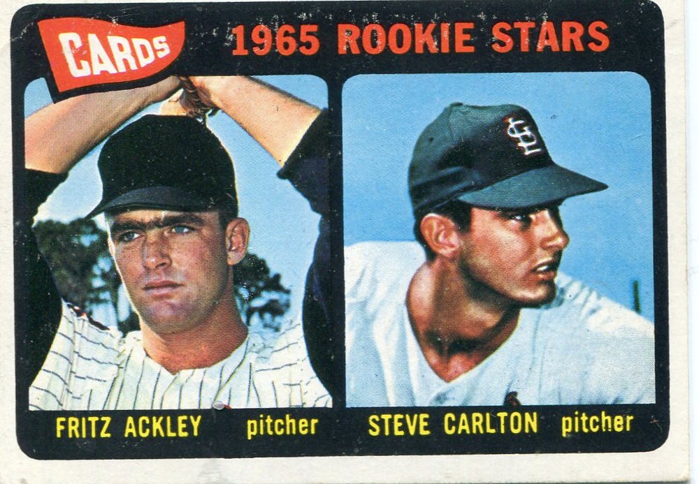 1965 Topps #477 Rookie Stars/Fritz Ackley/Steve Carlton Rookie Card
