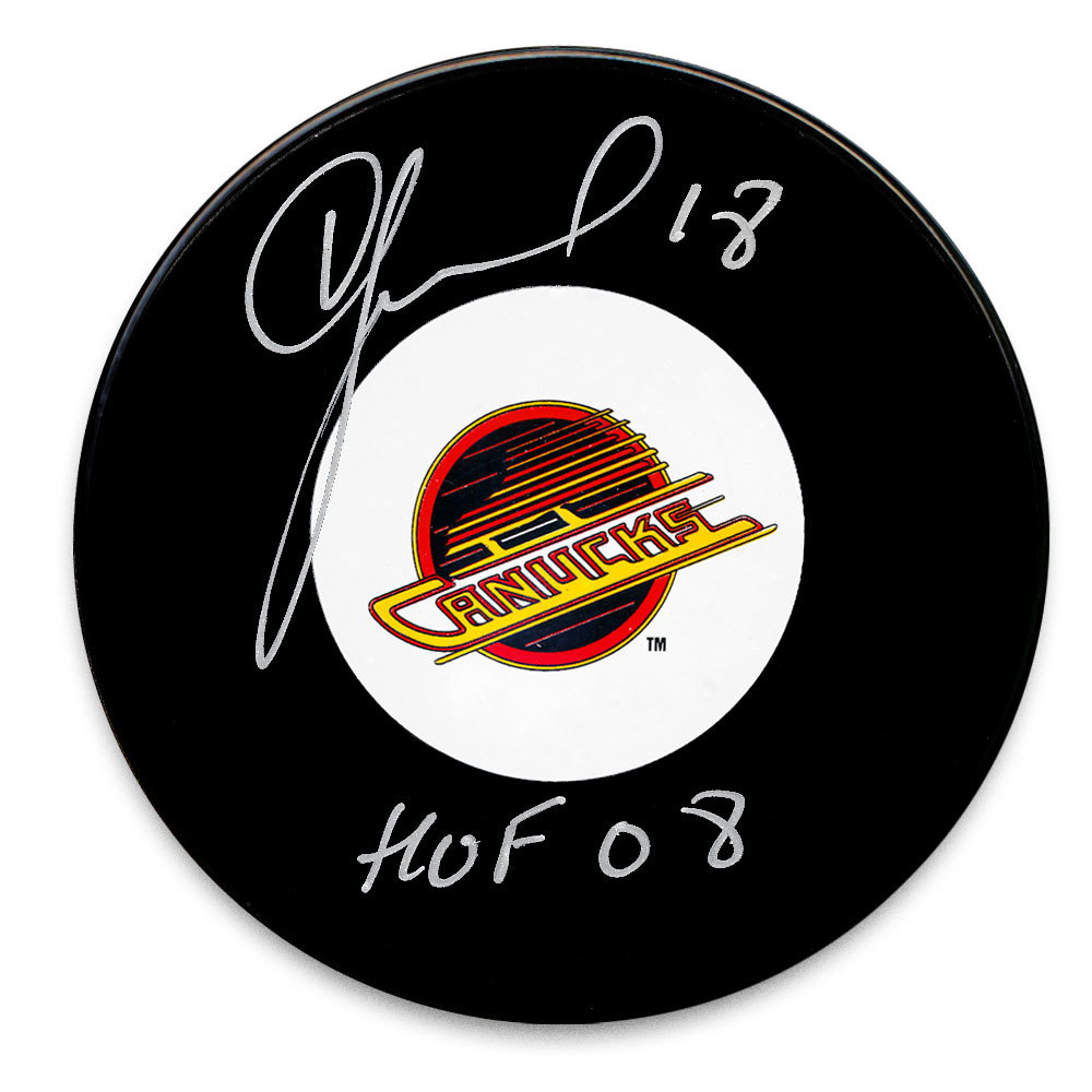 Igor Larionov Vancouver Canucks HOF Autographed Puck