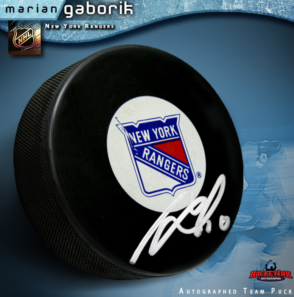 MARIAN GABORIK Signed New York Rangers Puck