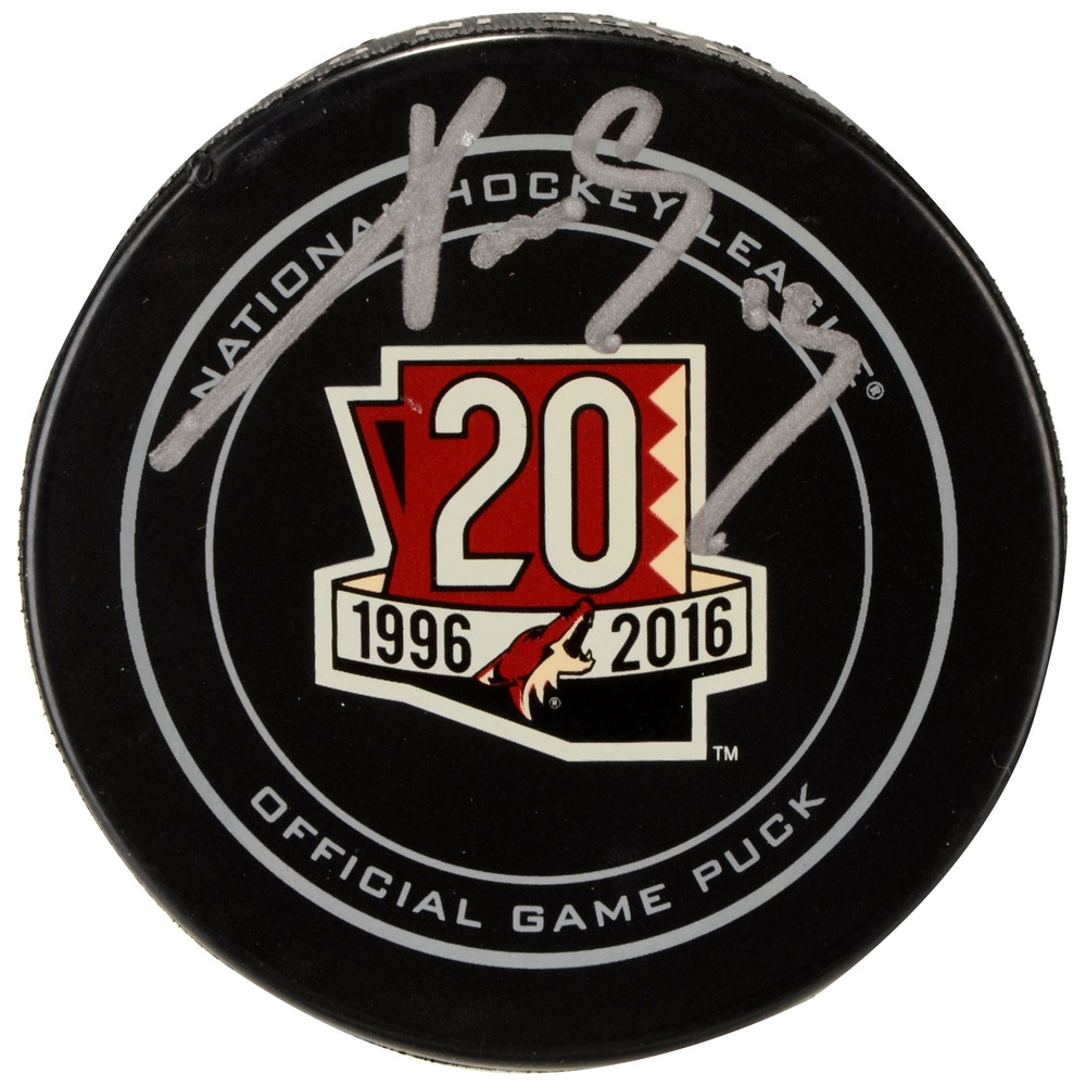 Pavel Datsyuk Arizona Coyotes Autographed 20th Anniversary Season Official Game Puck