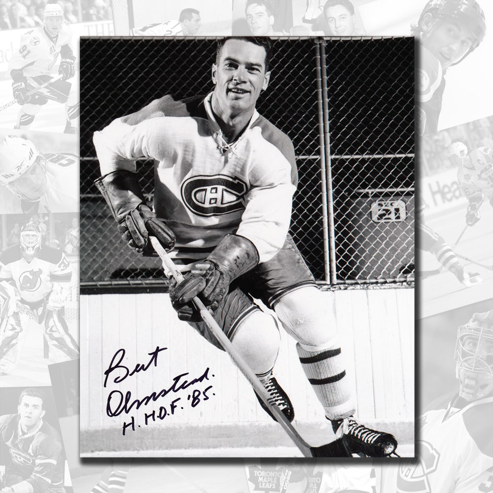 Bert Olmstead Montreal Canadiens HOF Autographed 8x10