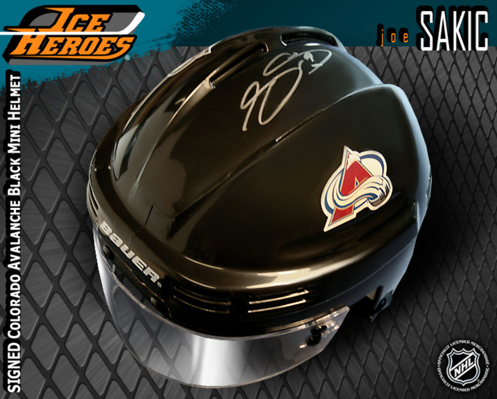 JOE SAKIC Signed Colorado Avalanche Black Mini Helmet
