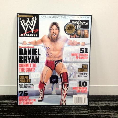 Daniel Bryan SIGNED 24 x 30 framed magazine cover (October 2013)