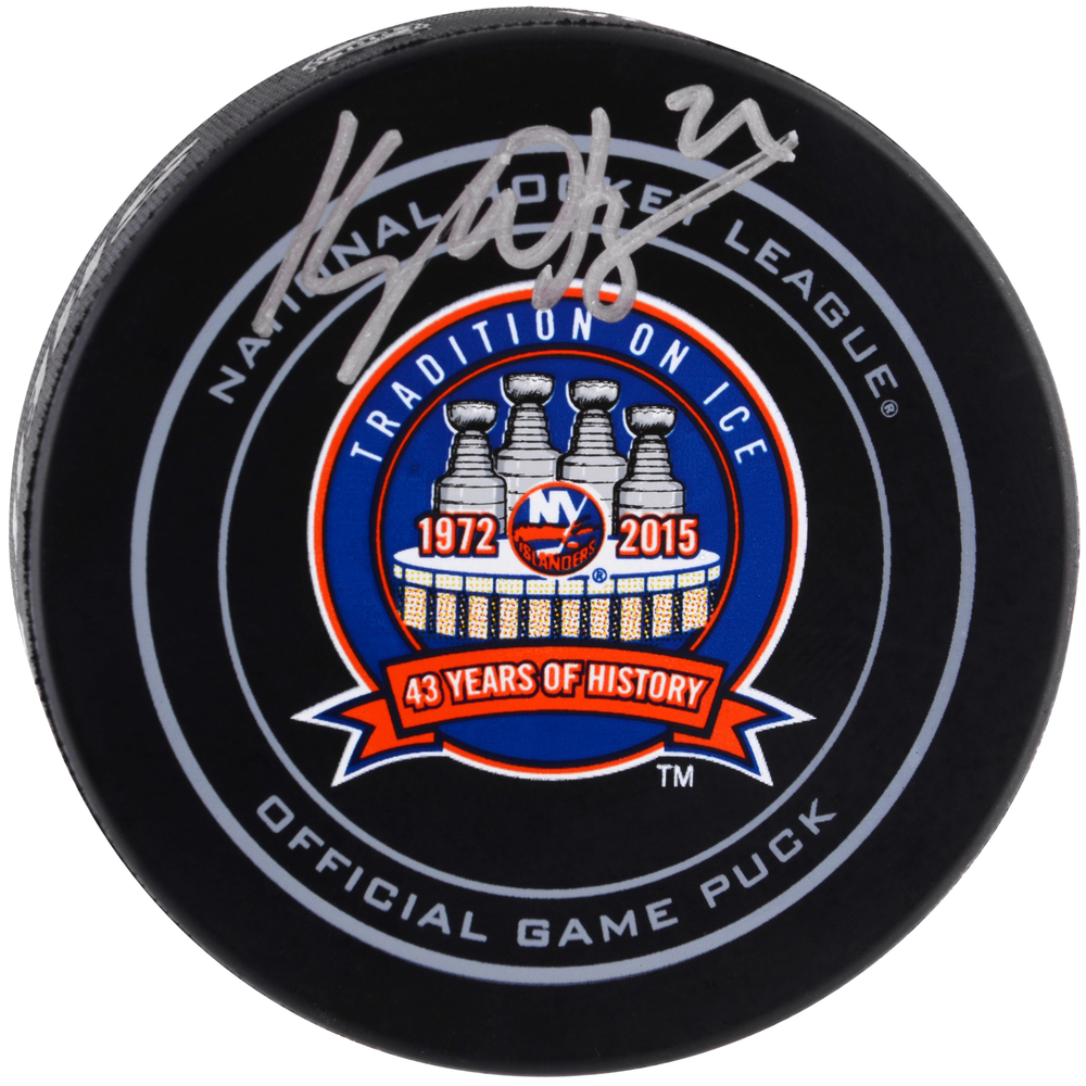 Kyle Okposo New York Islanders Autographed 43rd Anniversary Official Game Puck
