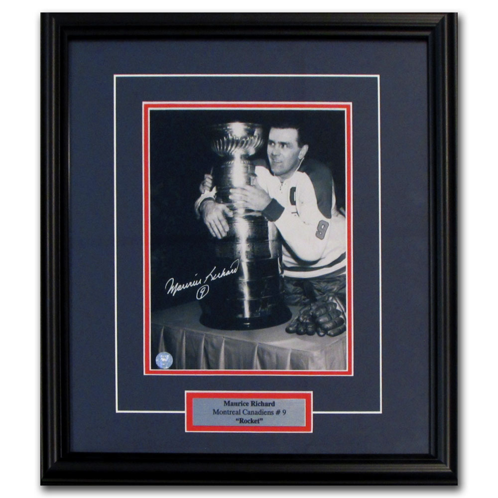 Maurice Richard Autographed Montreal Candiens Framed 8X10 Photo