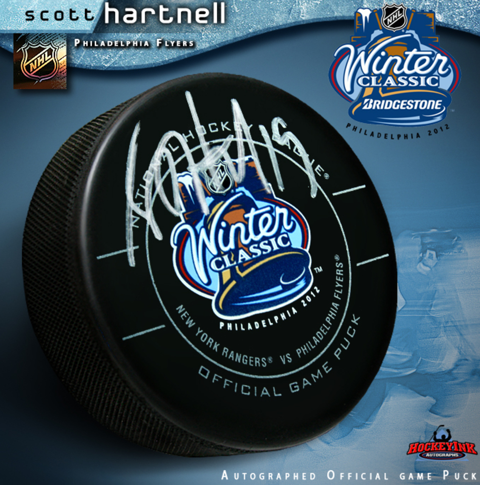 SCOTT HARTNELL Signed 2012 NHL Winter Classic OFFICIAL Game Puck - Philadelphia Flyers