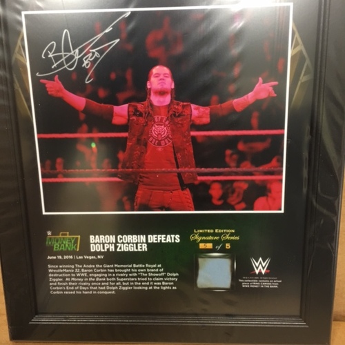 Baron Corbin SIGNED Money In The Bank 2016 15 x 17 Framed Ring Canvas Photo Collage