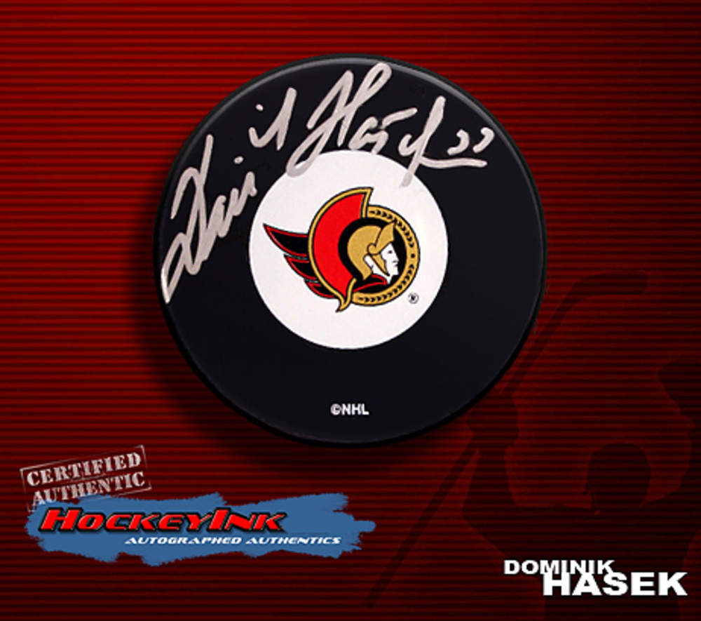 DOMINIK HASEK Signed Ottawa Senators Puck