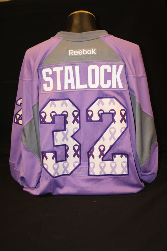#32 Alex Stalock 2016-17 Hockey Fights Cancer Lavender Jersey