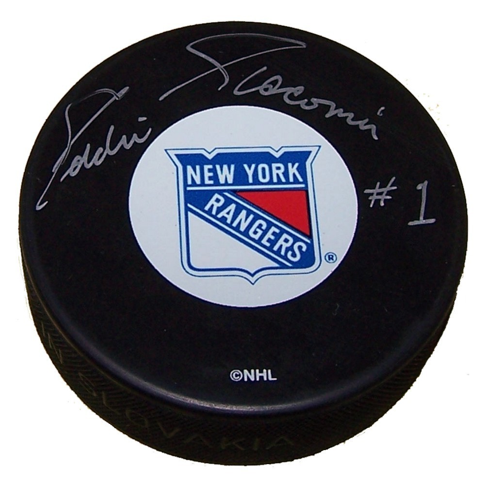 Eddie Giacomin Autographed New York Rangers Puck