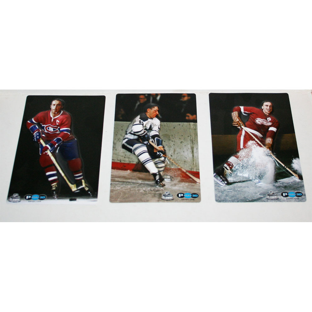 Al Abour, Jean Beliveau & Ted Lindsay P PoPz 3D Hockey Cards