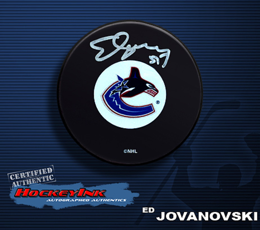 ED JOVANOVSKI Signed Vancouver Canucks Puck