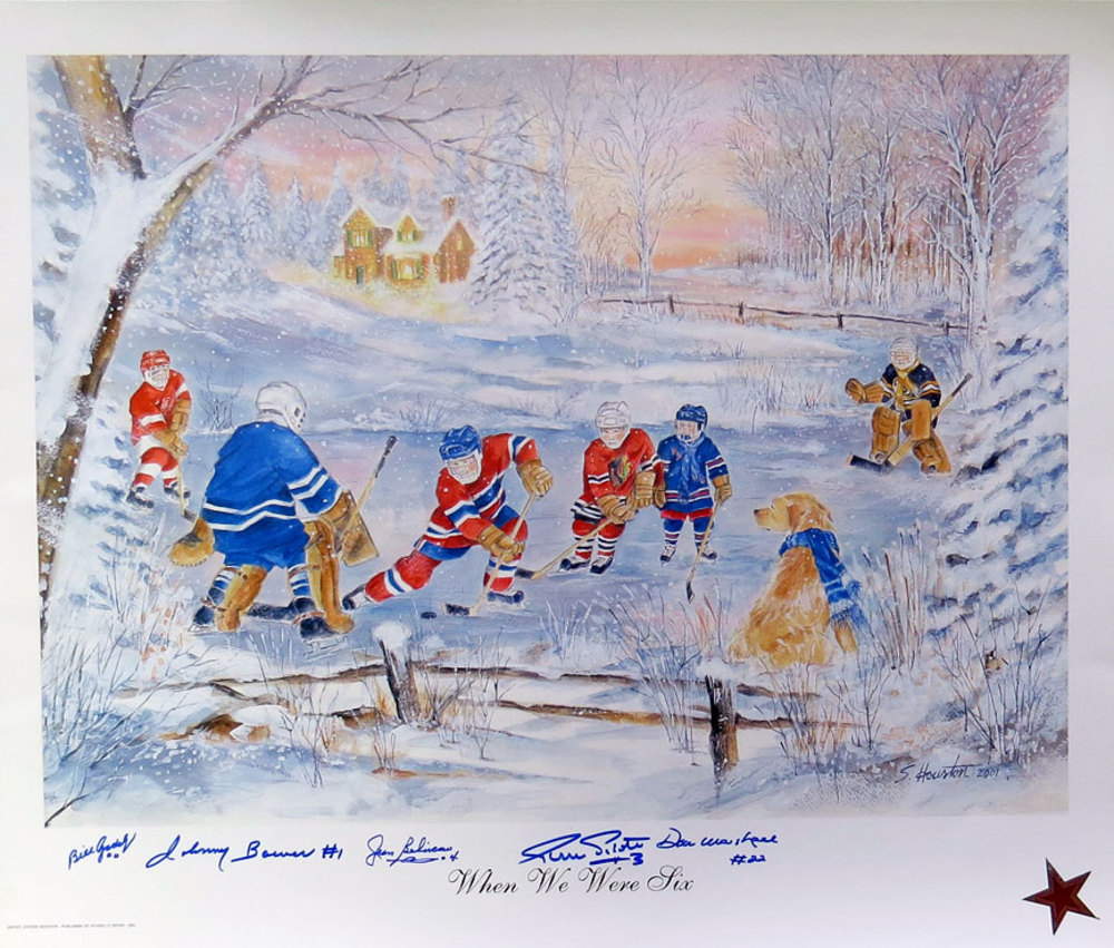 Beliveau, Bower, Pilote, Gadsby & Marshall 5-Signature Whene We Were Six 20x24 Litho