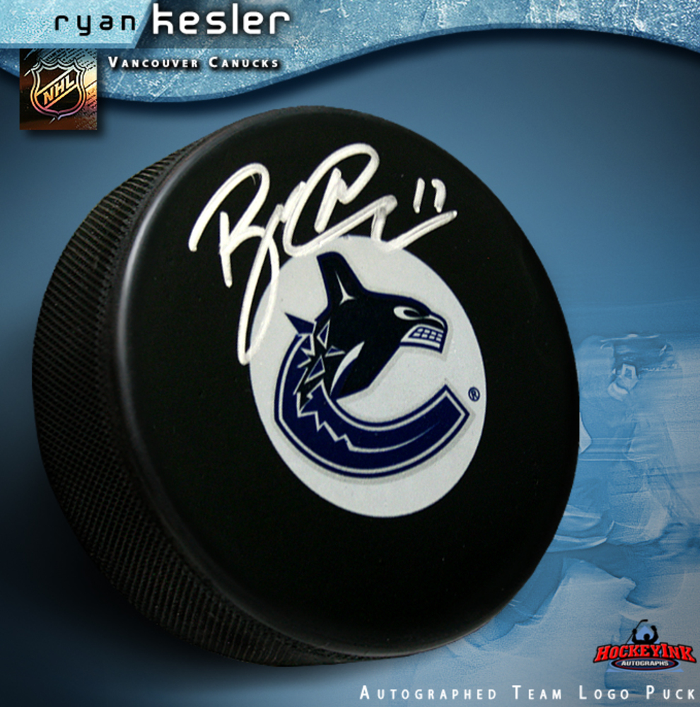 RYAN KESLER Signed Vancouver Canucks Team Logo Puck