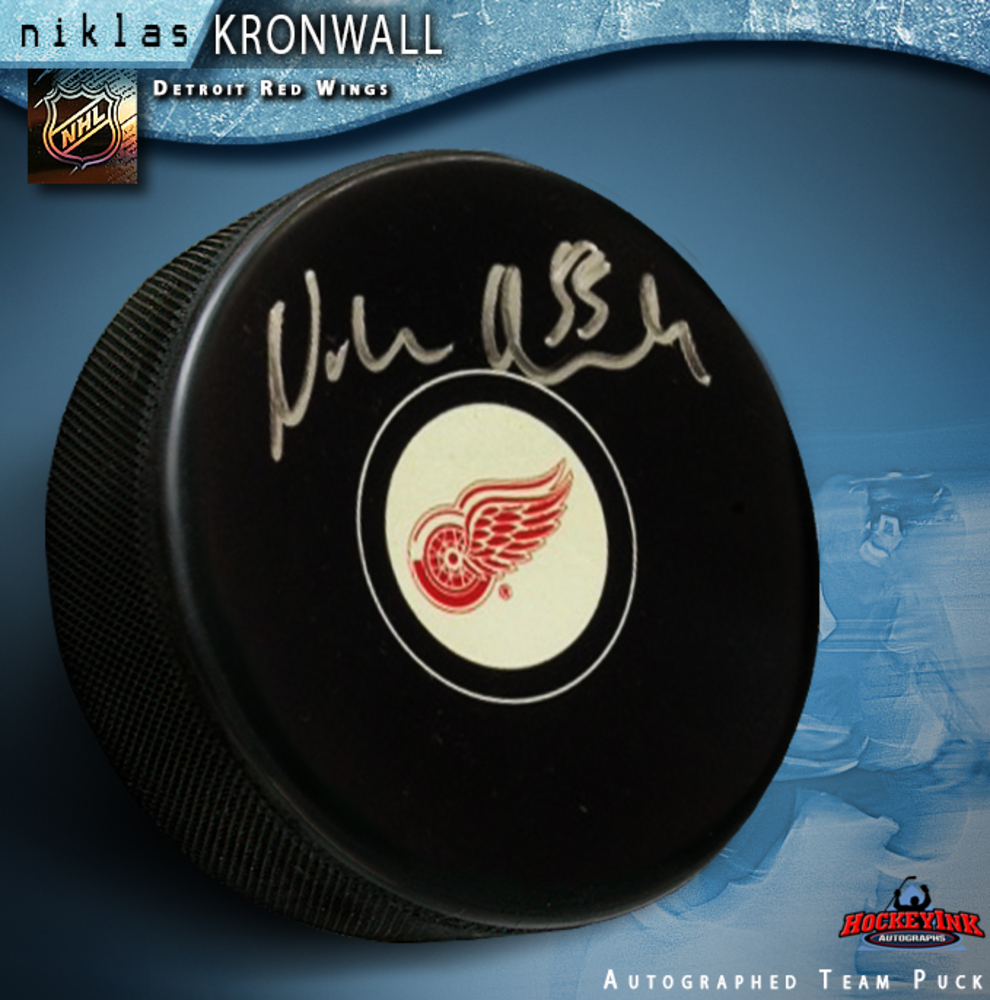 NIKLAS KRONWALL Signed Detroit Red Wings Puck