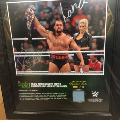 Rusev SIGNED Money In The Bank 2016 15 x 17 Framed Ring Canvas Photo Collage
