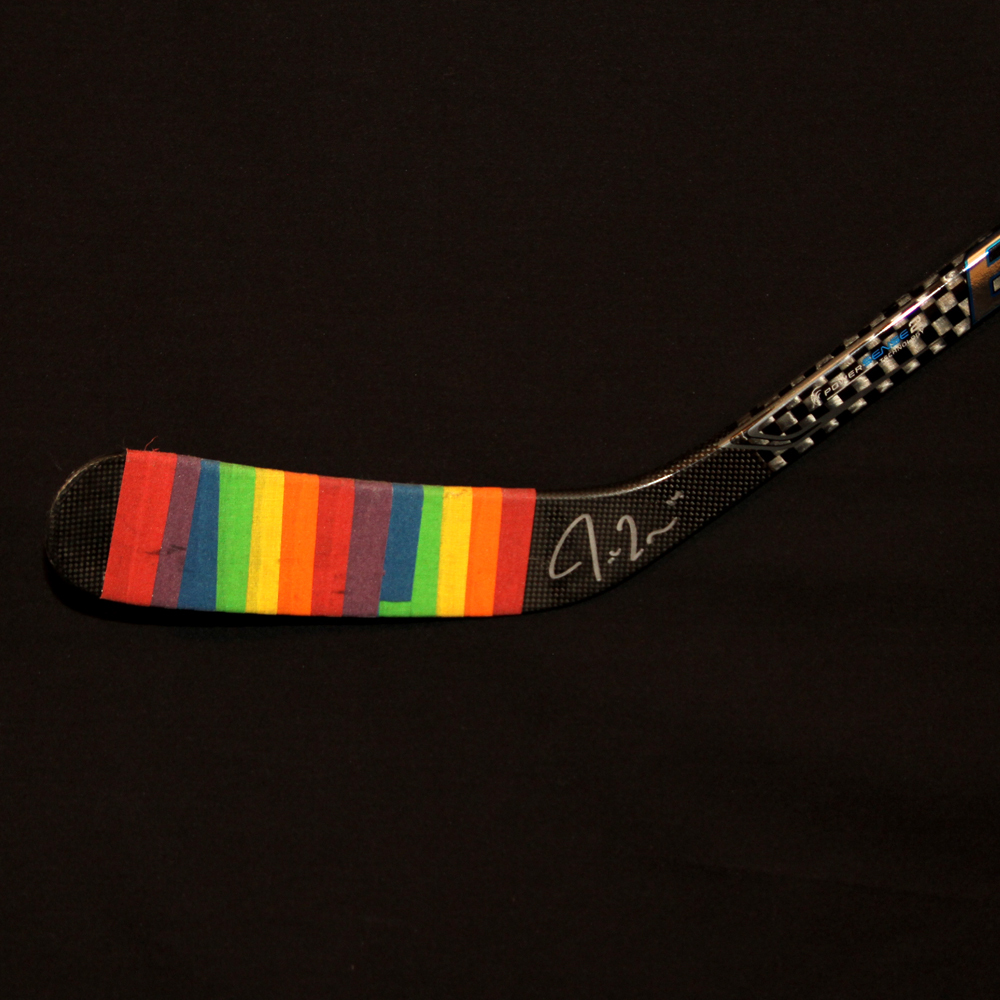 Jordan Eberle #14 - Autographed 2016-17 Edmonton Oilers You Can Play Night Pre-Game Warm Up Used Bauer Nexus 1N Stick With Pride Tape