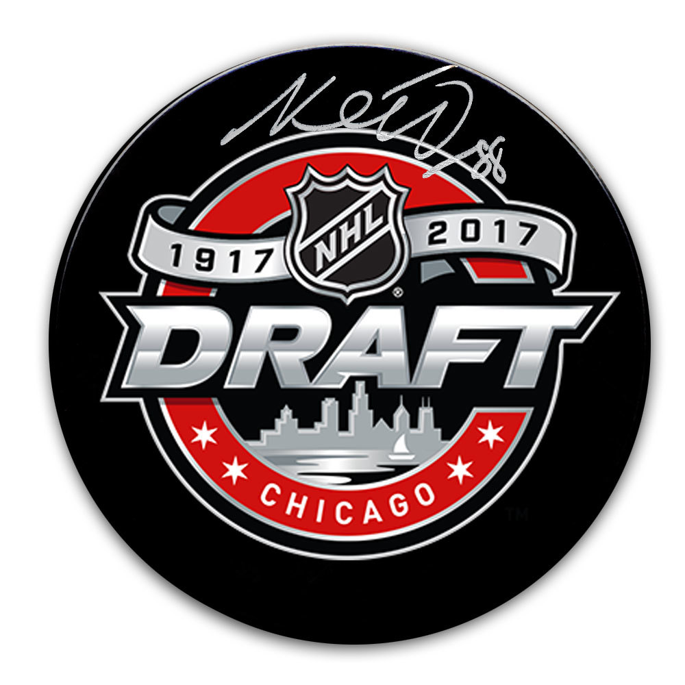 Martin Necas 2017 NHL Draft Day Autographed Puck Carolina Hurricanes 12th OVERALL