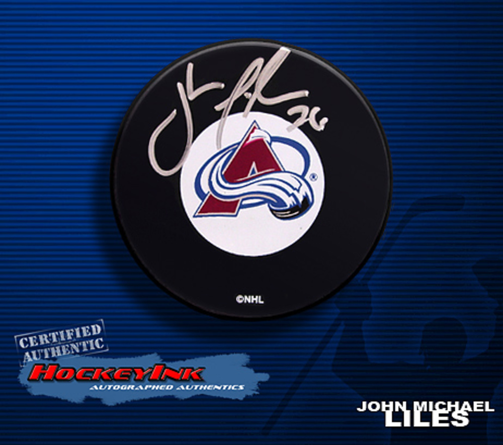 JOHN MICHAEL LILES Signed Colorado Avalanche Puck