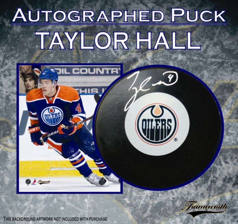 Taylor Hall Signed Puck Edmonton Oilers