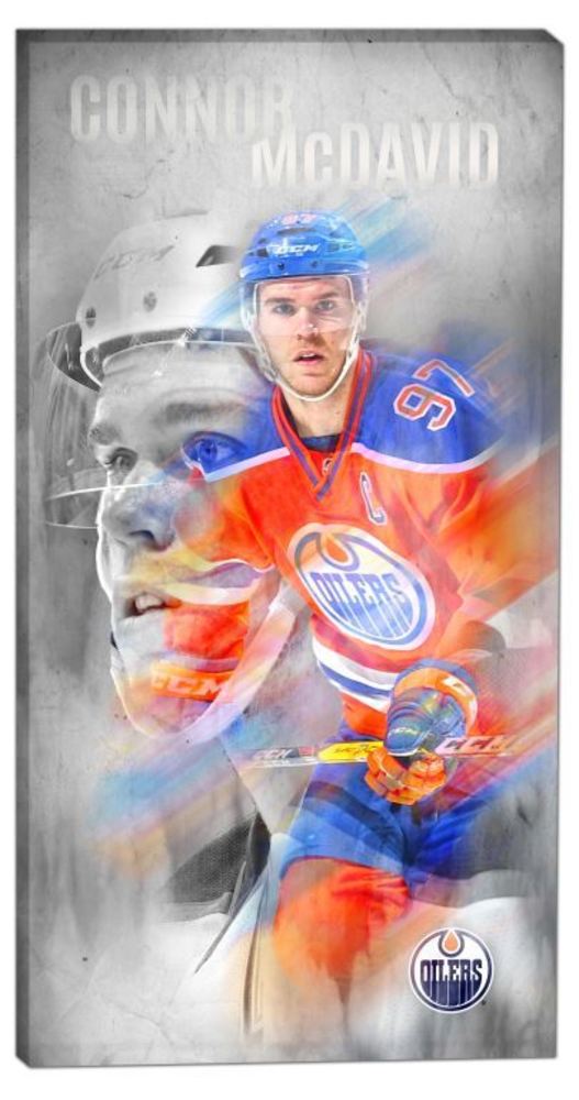 Connor McDavid - 14x28 Canvas Double-Exposure Oilers