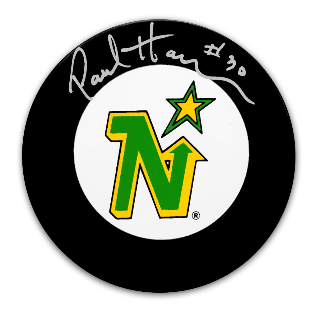 Paul Harrison Minnesota North Stars Autographed Puck