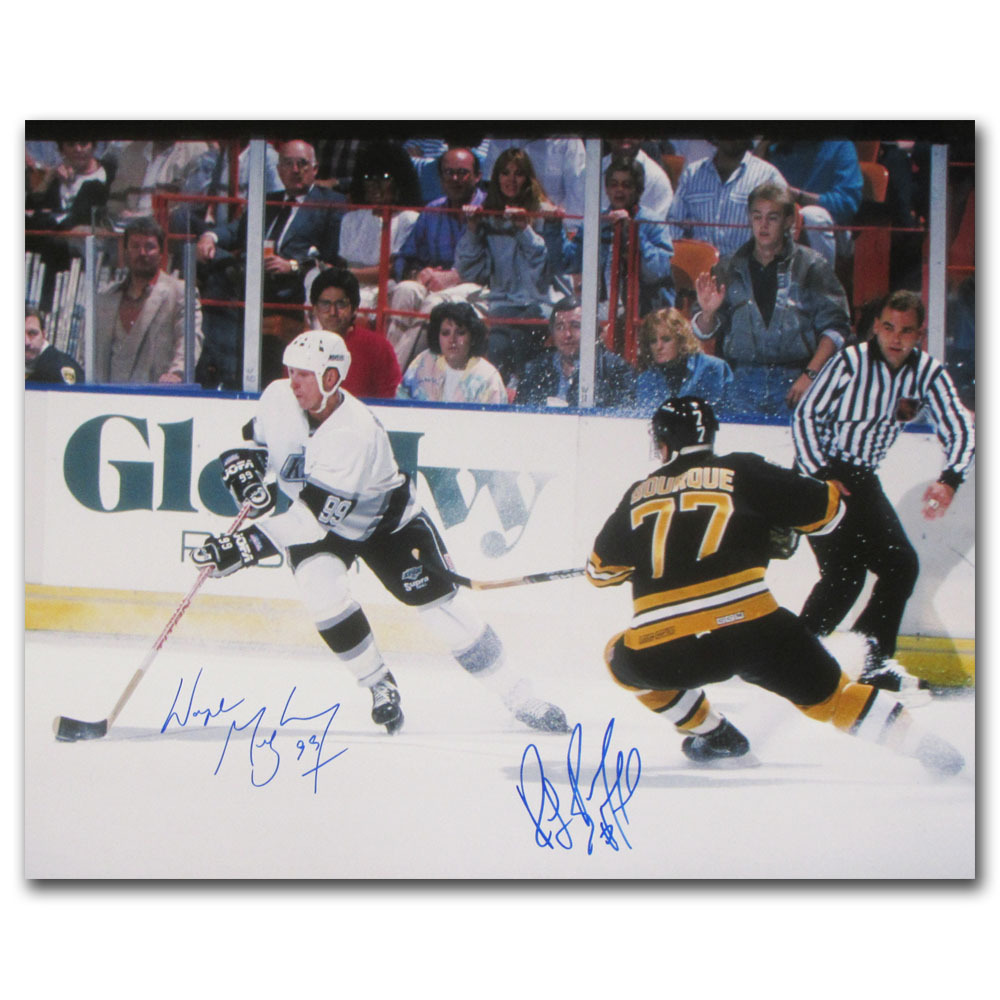 Wayne Gretzky & Ray Bourque Autographed 16X20 Photo (Los Angeles Kings, Boston Bruins)