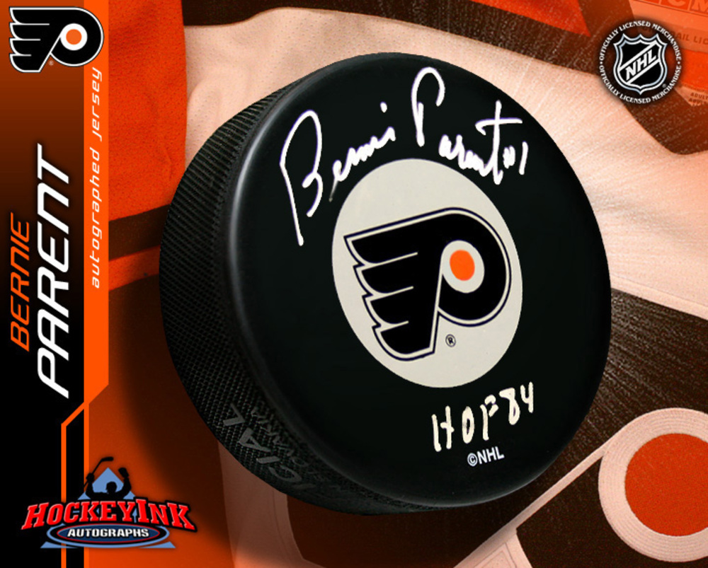 BERNIE PARENT Signed Philadelphia Flyers Puck