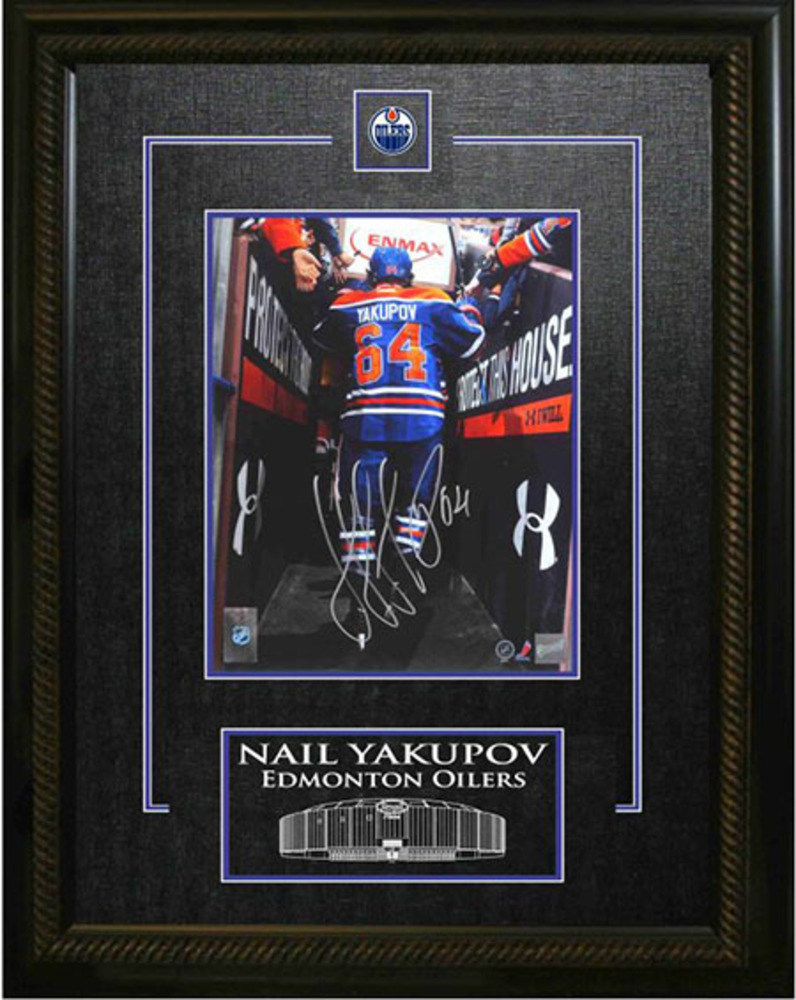 Yakupov Signed 8x10 Etched Mat Edmonton Oilers Tunnel
