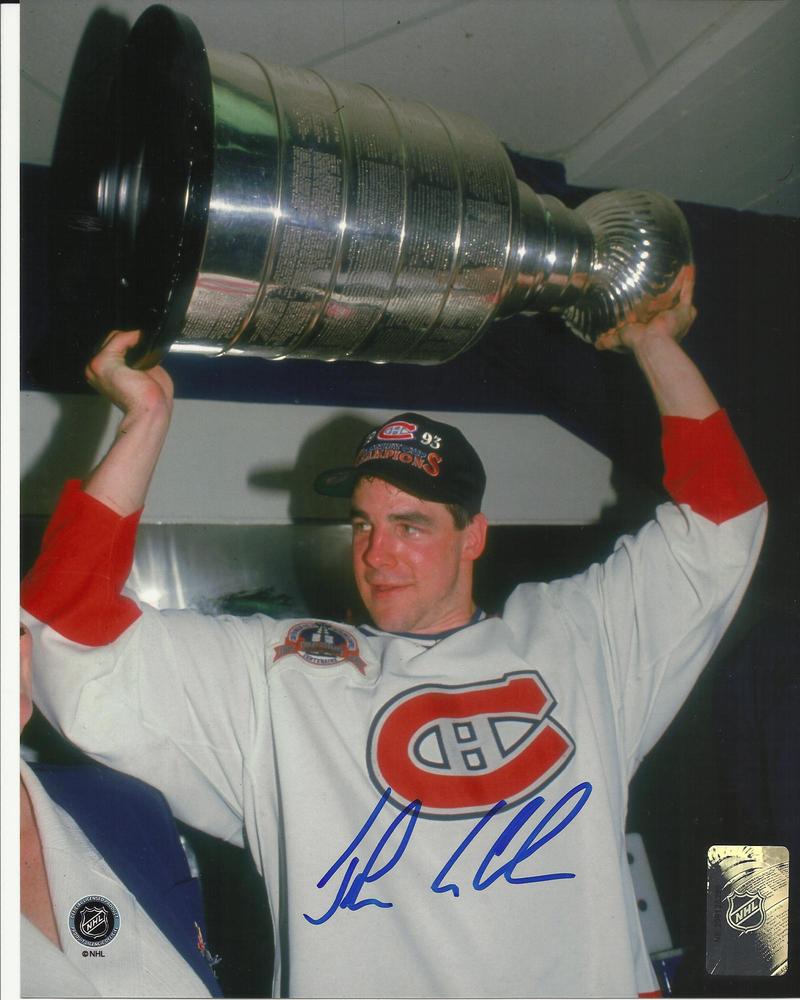 John Leclair Autographed Montreal Canadiens 93 Cup 8x10 Photograph