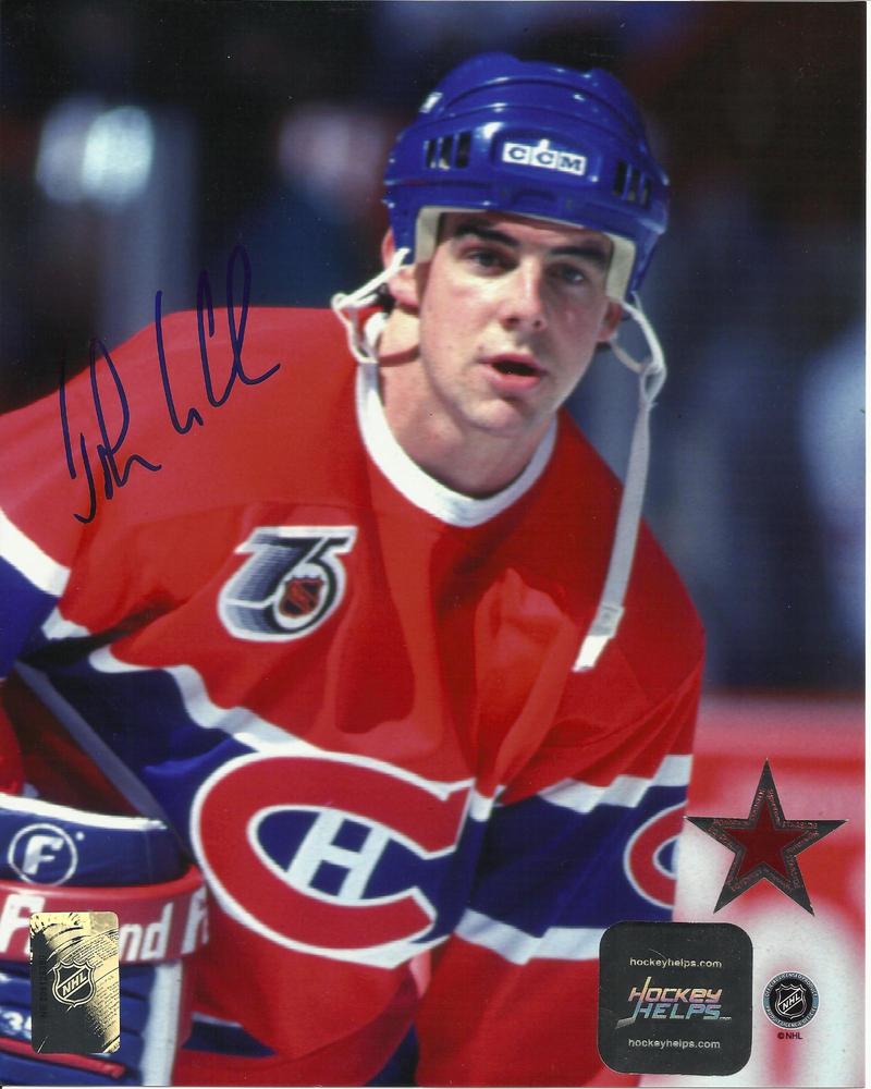 John Leclair Autographed Montreal Canadiens NHL 75th Anniv. 8x10