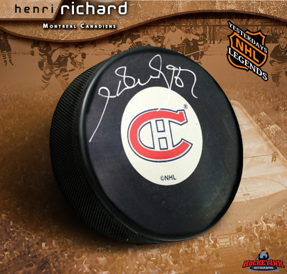 HENRI RICHARD Signed Montreal Canadiens Puck