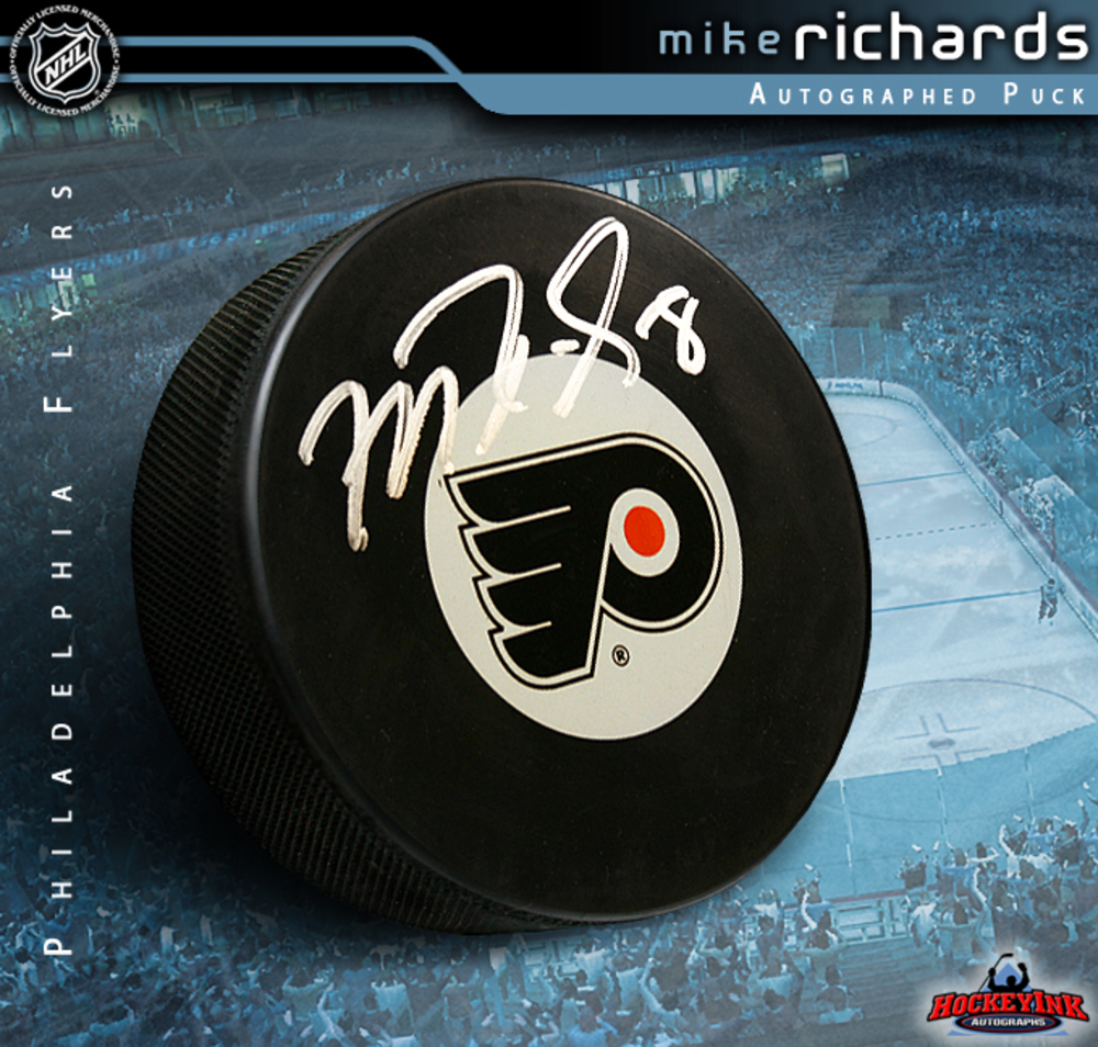 MIKE RICHARDS Signed Philadelphia Flyers Logo Puck