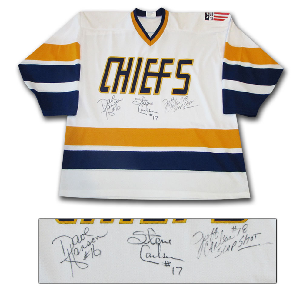 Hanson Brothers Autographed Charlestown Chiefs Jersey - Slap Shot