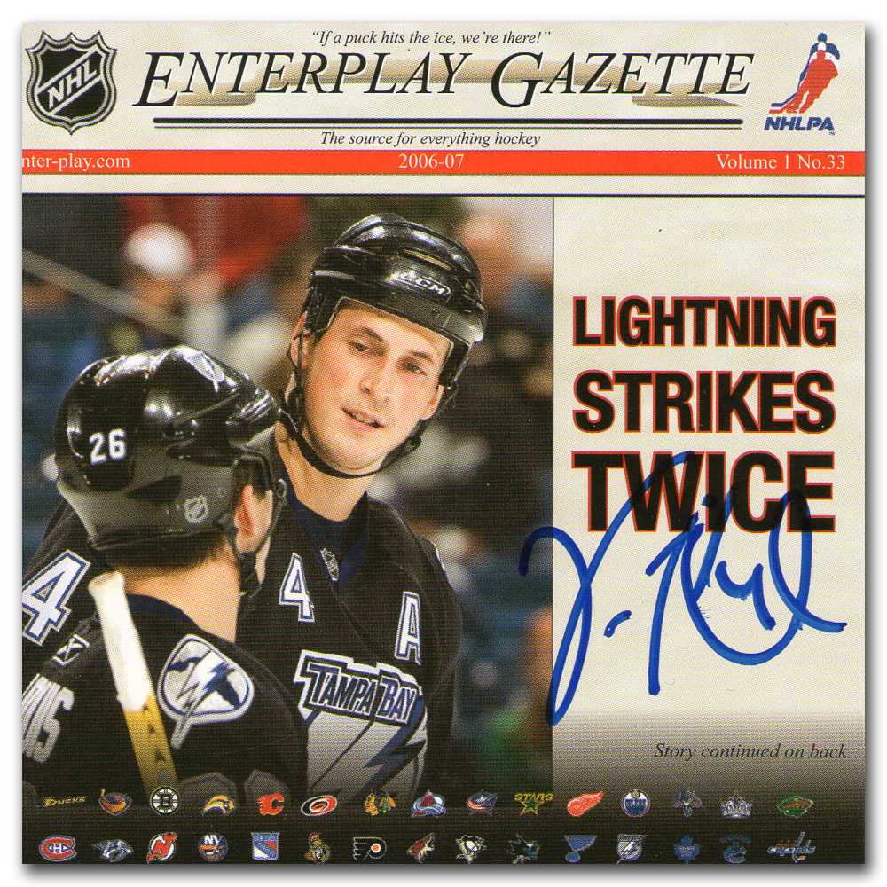 Vincent Lecavalier Autographed Tampa Bay Lightning 2008 Enterplay Gazette 3.5X3.5 (Los Angeles Kings)