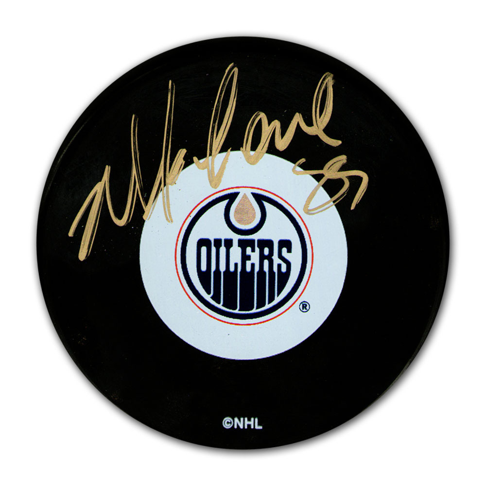 Mike Comrie Autographed Edmonton Oilers Puck