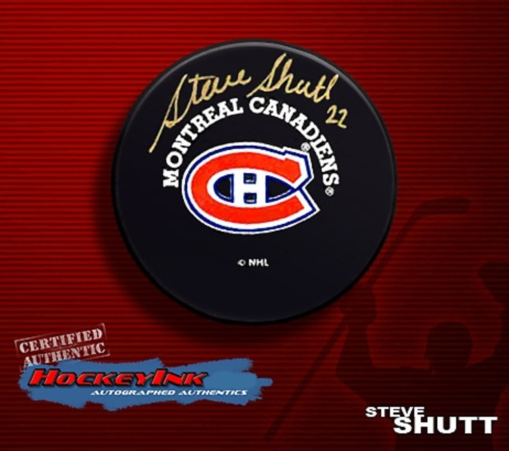 STEVE SHUTT Signed Montreal Canadiens Puck