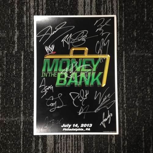 Money In The Bank 2013 Autographed Event Card (Signed by 13 Superstars)