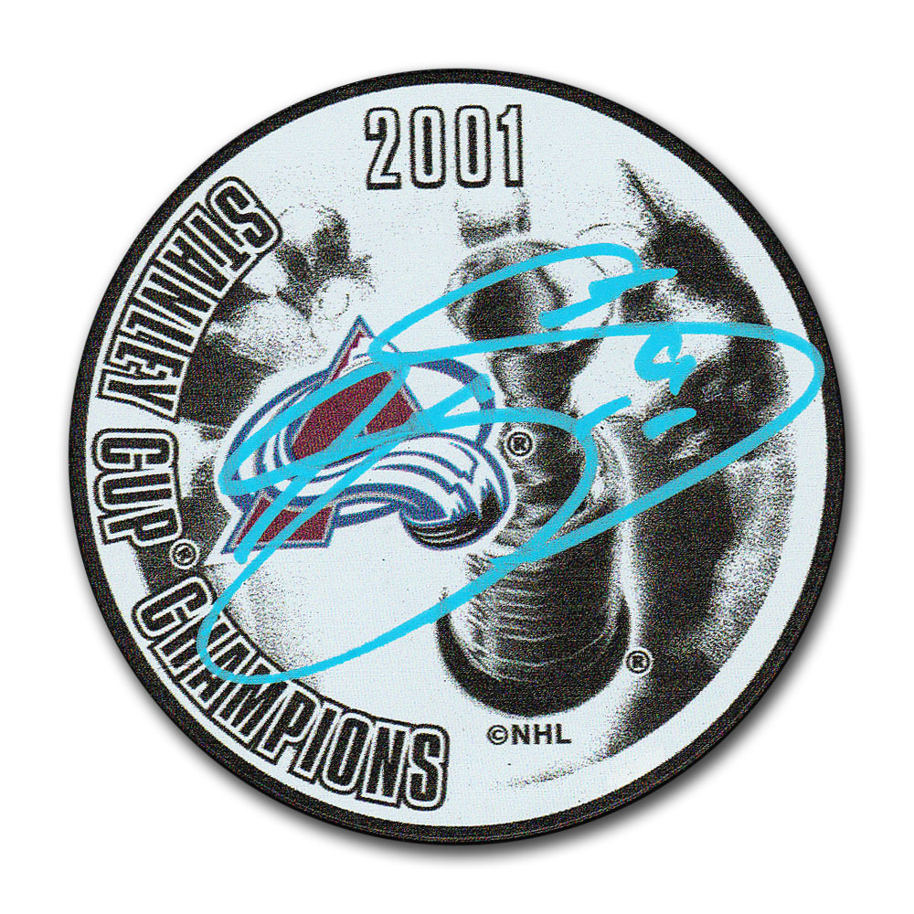 Joe Sakic Autographed Colorado Avalanche 2001 Stanley Cup Champions Puck