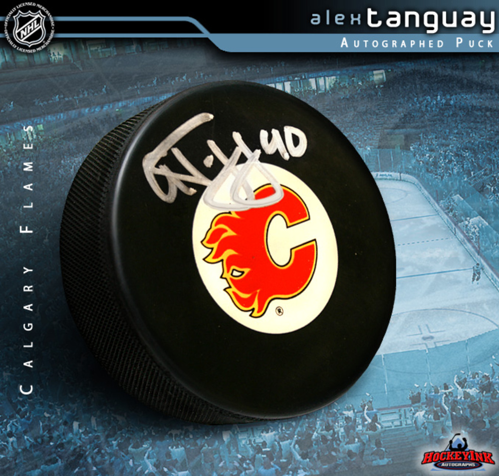 ALEX TANGUAY Signed Calgary Flames Puck