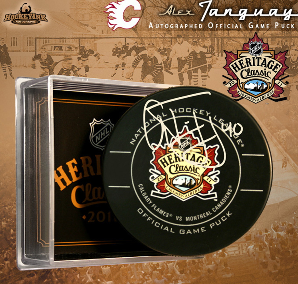 ALEX TANGUAY Signed 2011 NHL HERITAGE CLASSIC Official Game Puck
