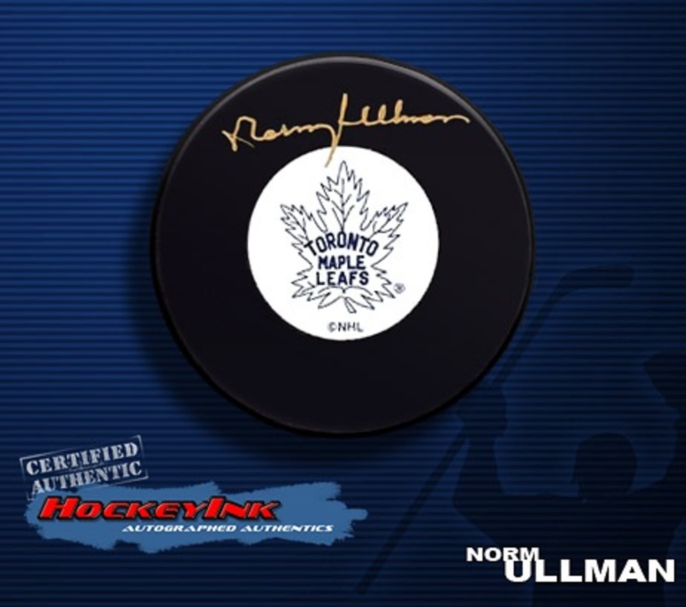 NORM ULLMAN Signed Toronto Maple Leafs Hockey Puck
