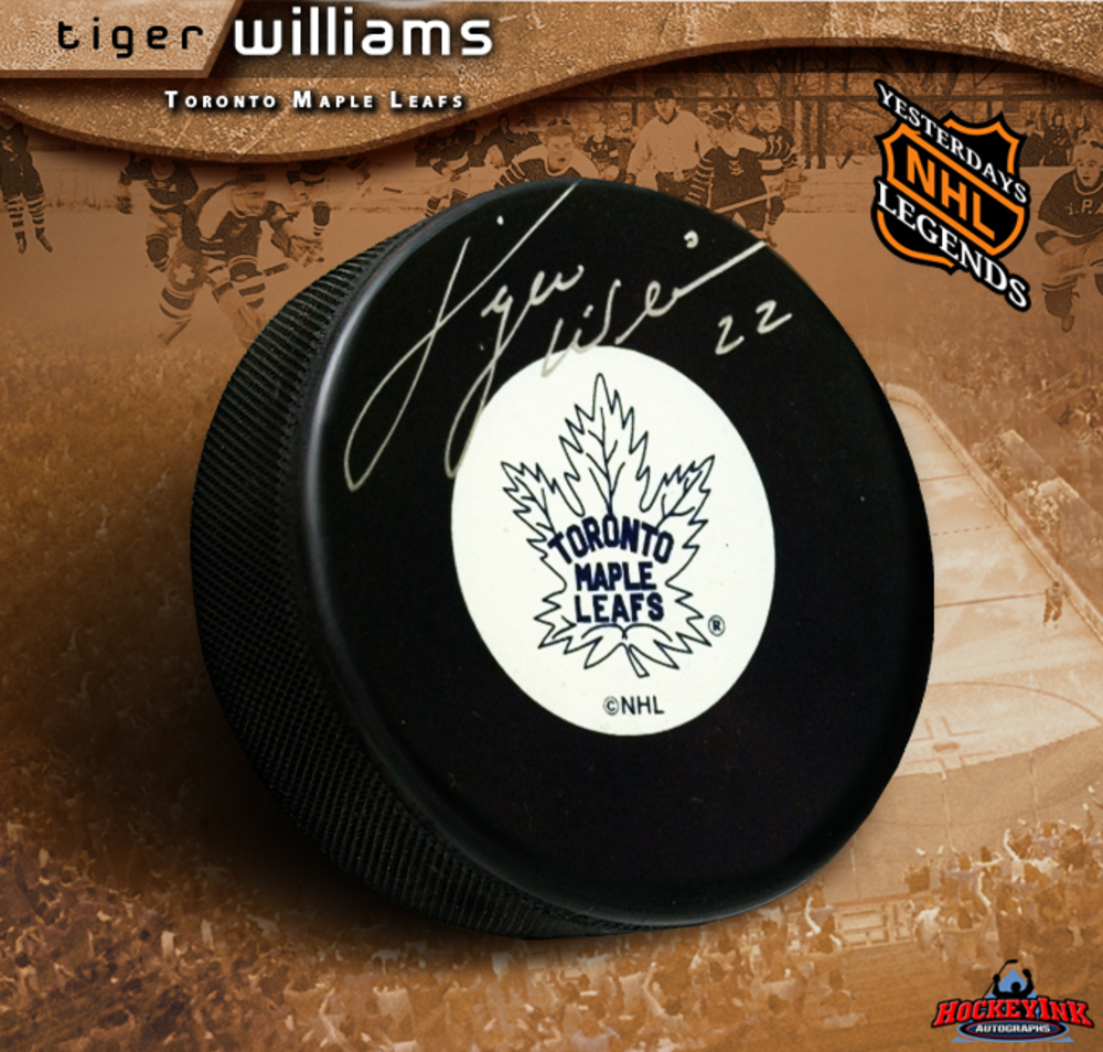 TIGER WILLIAMS Signed Toronto Maple Leafs Original 6 logo Puck
