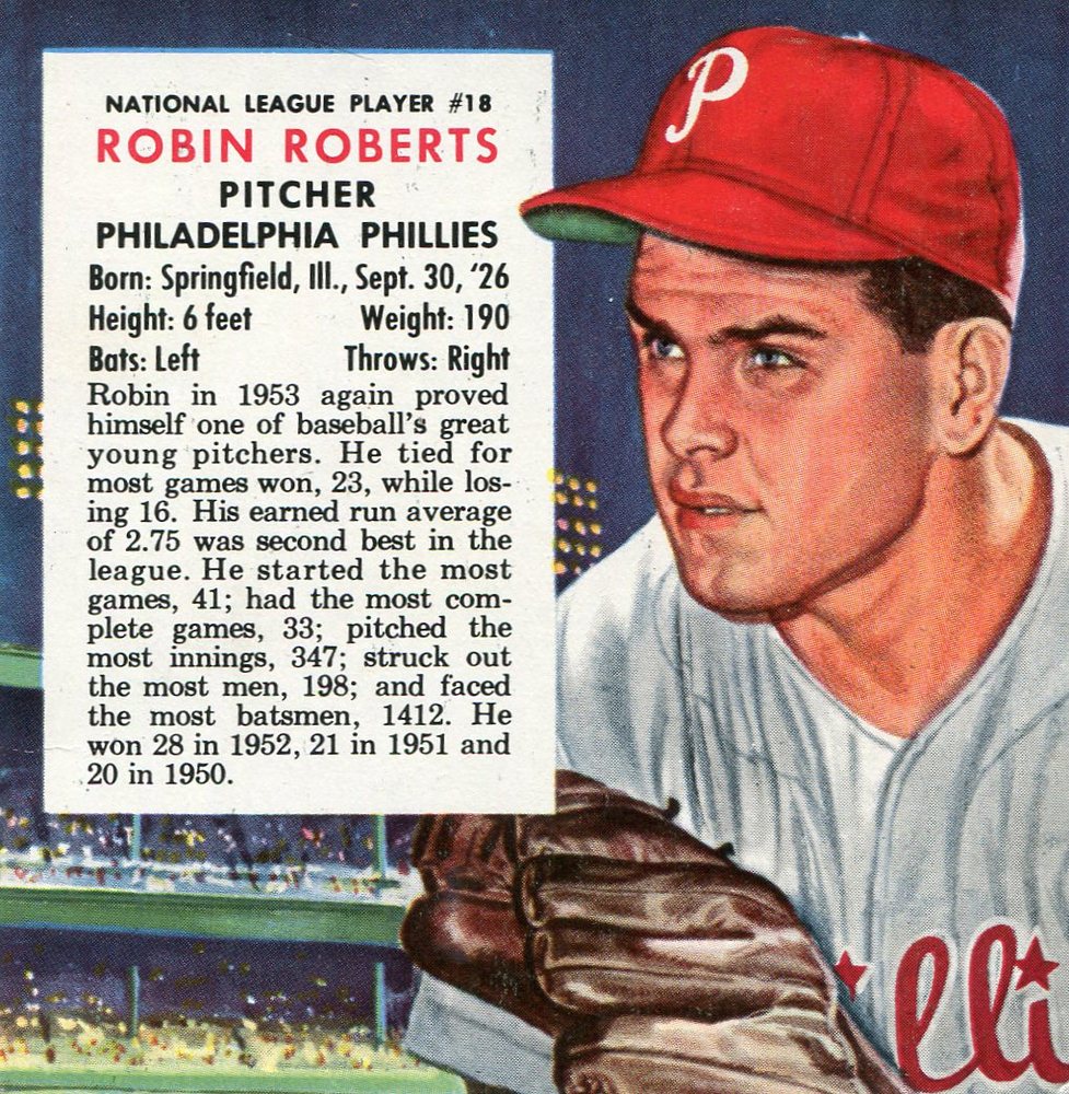 1954 Red Man #NL18 Robin Roberts