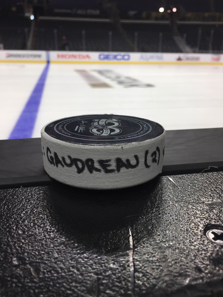 Johnny Gaudreau Calgary Flames 2017 NHL All-Star Game Goal-Puck, 2nd goal of Game